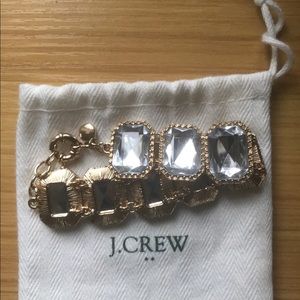 J. Crew Gold Crystal statement bracelet